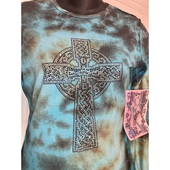 90’s Nwt Deadstock Tie Dye Studded Dress MALTESE CROSS GRUNGE - Picture 3 of 9